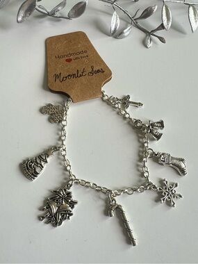 Handmade Silver Christmas Charm Bracelet – Holiday Christian Jewelry large